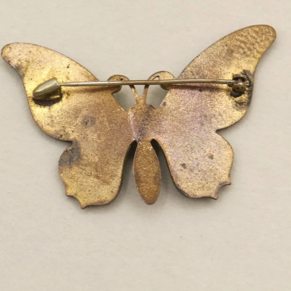 Vintage Enamel Butterfly Brooch Pins Lot of 4